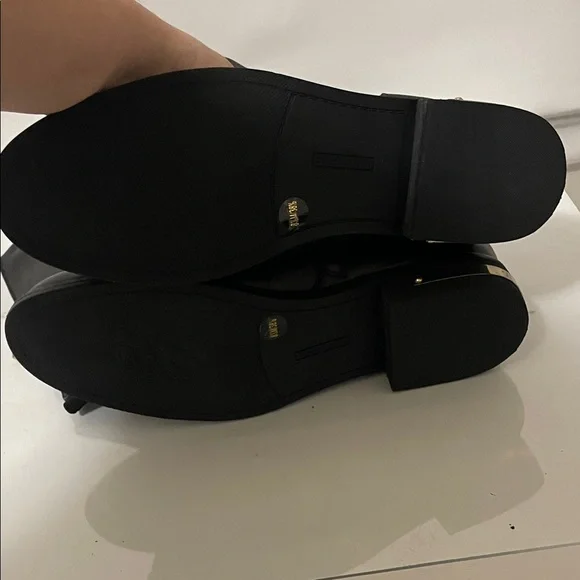 Vince Camuto Black Boots with Gold Buckle - Picture 7 of 11